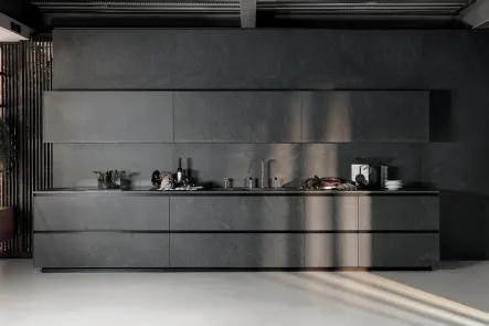 Cucina Design lineare Telero Project 1 in gres di Euromobil