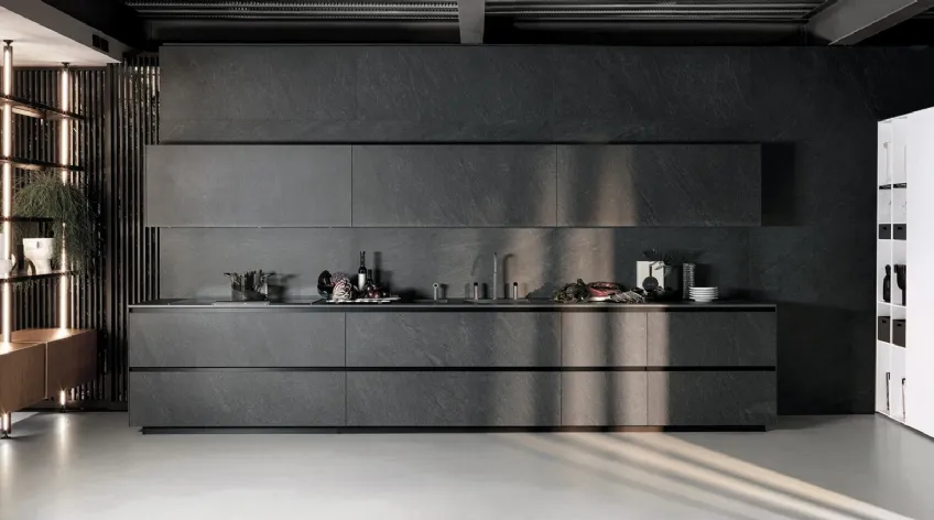 Cucina Design lineare Telero Project 1 in gres di Euromobil