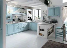 Cucina angolare in Muratura con penisola Everyday Anice Talcato di Callesella