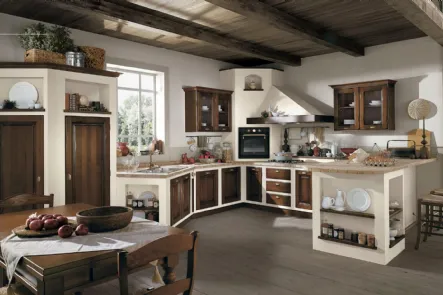 Cucina in muratura Onelia Frassino tinto Noce di Lube