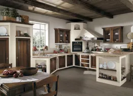 Cucina in muratura Onelia Frassino tinto Noce di Lube