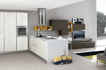 Cucina Moderna Ank Rovere Bianco di Creo