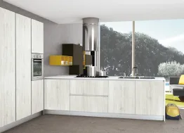 Cucina Moderna Ank finitura Rovere Bianco di Creo