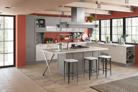Cucina Moderna Contempo finitura Bianco e Argilla di Creo