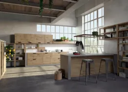 Cucina Moderna lineare Convivium 01 in legno di rovere di Fratelli Mirandola