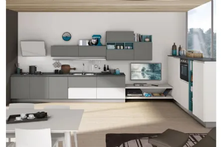 Cucina Jey Feel Grigio e Bianco di Creo