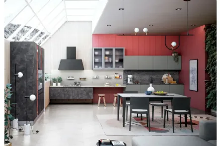 Cucina Jey Feel Stone Black e Grigio di Creo