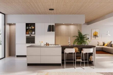 Cucina Moderna con isola Fly Composizione 01 di Prima Cucine