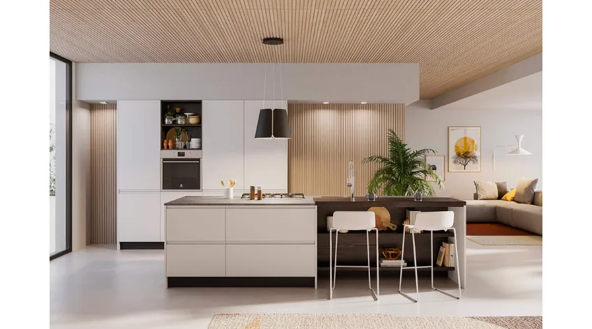 Cucina Moderna con isola Fly Composizione 01 di Prima Cucine