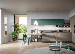 Cucina Moderna angolare con penisola Fly Composizione 03 di Prima Cucine