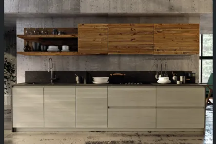 Cucina Moderna lineare in legno Tesi di Fratelli Mirandola