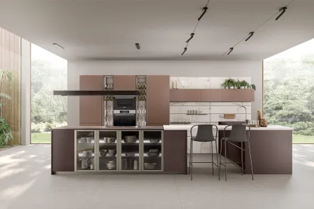 Cucina Moderna con penisola Immagina Mathera 01 di Lube