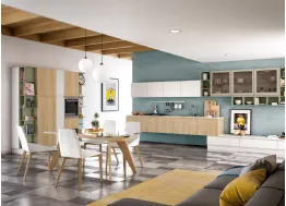 Cucina Moderna lineare Jey Feel finitura Rovere Ortisei e Bianco di Creo