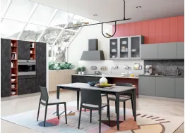 Cucina Moderna Jey Feel finitura Stone Black e Grigio opaco di Creo