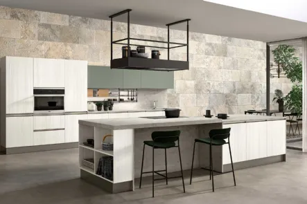 Cucina Moderna con isola Joy 01 in melaminico di GM Cucine