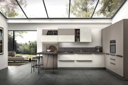 Cucina Moderna angolare con penisola Joy 09 in melaminico di GM Cucine