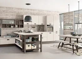 Cucina Moderna angolare Kyra in melaminico Abete Nordico Bianco di Creo