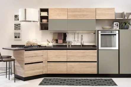 Cucina Moderna Kyra in Rovere Vintage di Creo