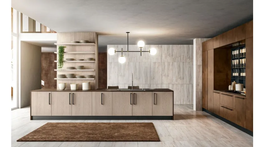 Cucina Moderna con isola Clover Design 05 di Lube