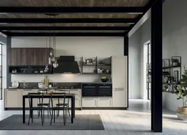 Cucina Moderna lineare Noah Composizione 04 in legno laccato di Prima Cucine