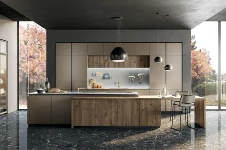 Cucina Moderna con isola Oltre Design Lux 01 di Lube