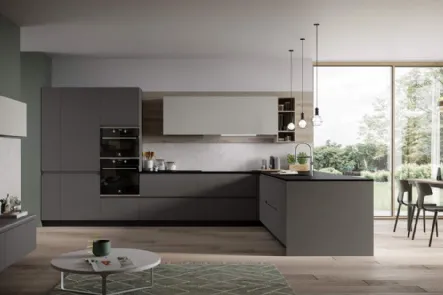 Cucina Moderna con penisola Fly Composizione 02 di Prima Cucine