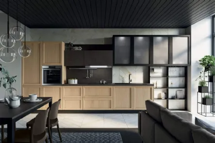 Cucina Moderna lineare Noah Composizione 03 in legno di Prima Cucine