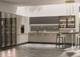 Cucina Moderna ad angolo con penisola Round 04 di Lube