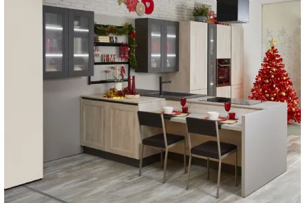 Cucina Moderna Smart finitura Betulla di Creo