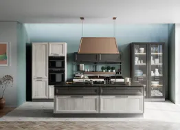 Cucina Moderna Smart con Isola in Frassino Bianco di Creo