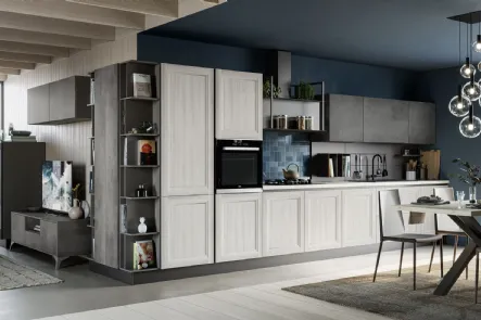 Cucina Moderna Smart finitura Frassino Bianco v3 di Creo