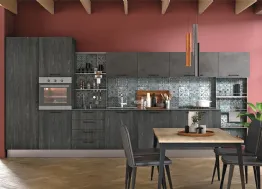 Cucina Moderna lineare Tablet finitura Frassino Lava di Creo