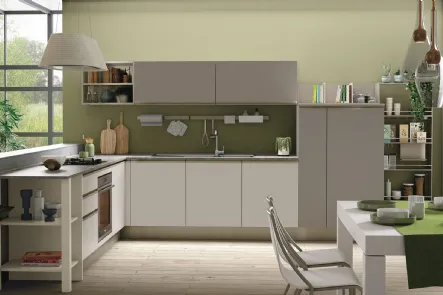 Cucina Moderna angolare Tablet in Laccato Opaco di Creo