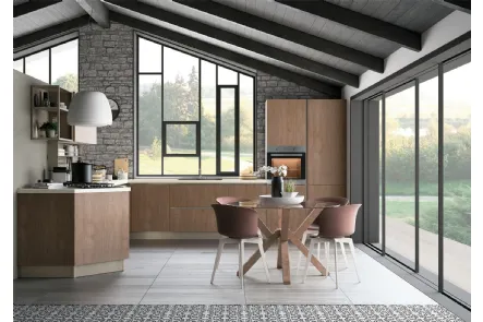 Cucina Moderna Tablet finitura Noce Brown di Creo