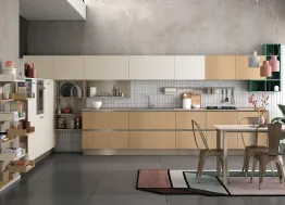 Cucina Moderna angolare Tablet finitura Rovere Arizona e Porcellana di Creo