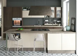 Cucina Moderne Tablet finitura Rovere Dark e laccato opaco di Creo