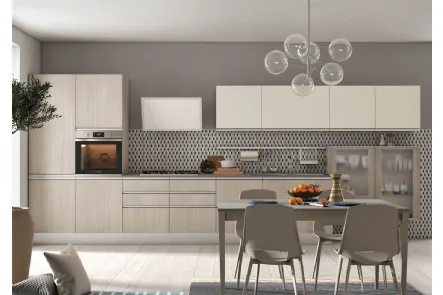 Cucina Moderna lineare Tablet finitura Rovere Luna di Creo