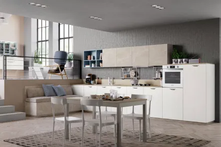 Cucina Moderna Tablet Wood in Rovere Bianco di Creo