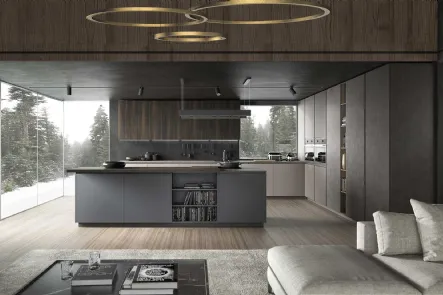 Cucina Moderna con isola Ventidue & XL 01 in laminato Fenix di GM Cucine