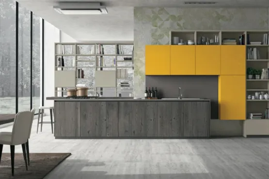 Cucina Moderna ad angolo Fly Composizione 05 di Prima Cucine