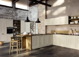 Cucina ad angolo in legno di rovere con penisola Charme Gola di Mirandola